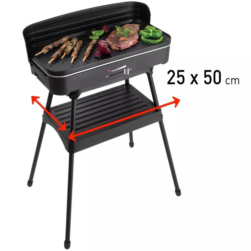FRITEL Starter BBQ 2246 elektrický gril so stojanom, 2200 W, čierna