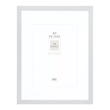 Deknudt S66KD1 P1 DIN A3 29,7x42 cm drevený strieborný fotorámik s paspartom