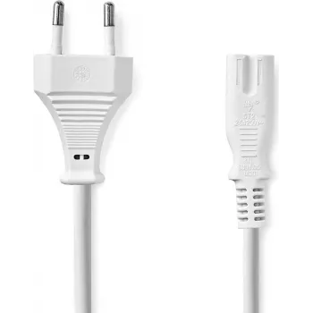 Nedis napájací kábel - Euro konektor samec na IEC-320-C7, 3,00 m, rovný, plochý, PVC, biely