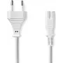 Nedis napájací kábel - Euro konektor samec na IEC-320-C7, 3,00 m, rovný, plochý, PVC, biely