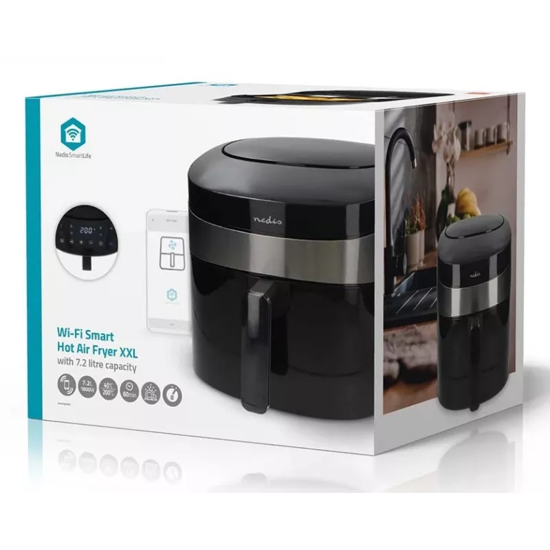 Nedis SmartLife KAAF180BKW teplovzdušná fritéza 7,2 L, čierna