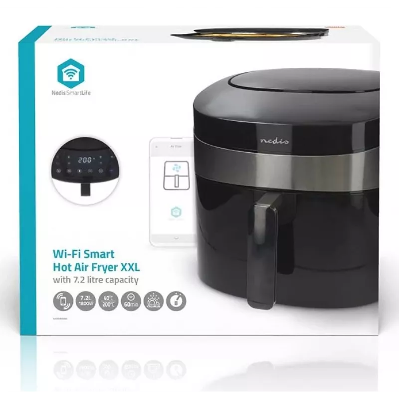 Nedis SmartLife KAAF180BKW teplovzdušná fritéza 7,2 L, čierna