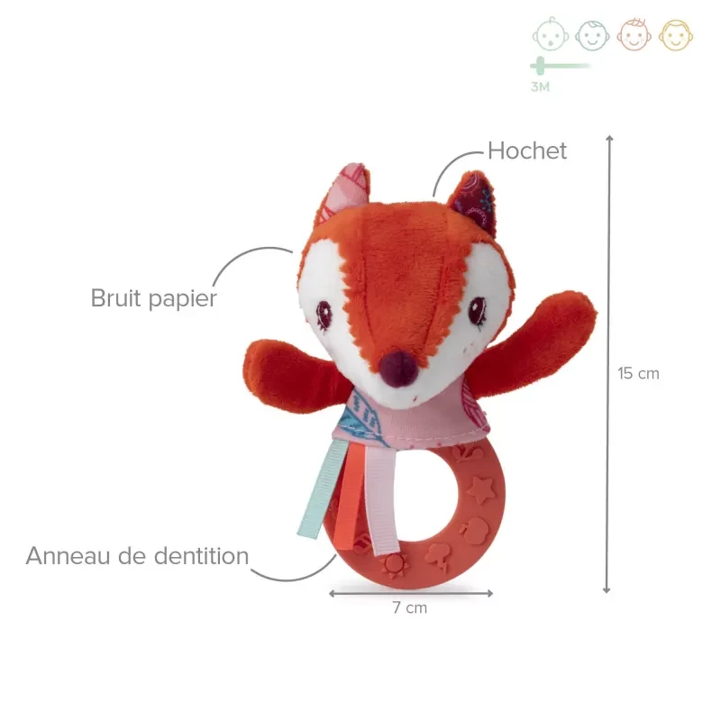 Lilliputiens Alice the Fox mäkká hračka s viacerými aktivitami 3m+ 83035