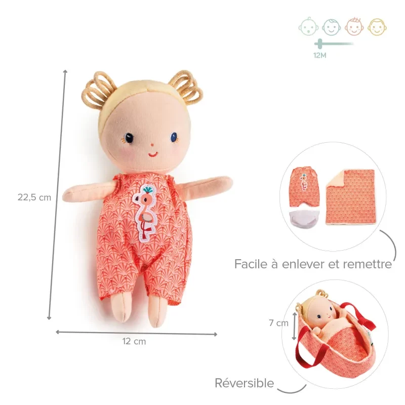 Lilliputiens Anais the Fox mäkká bábika hracia sada s košíkom, oblečením a dekou