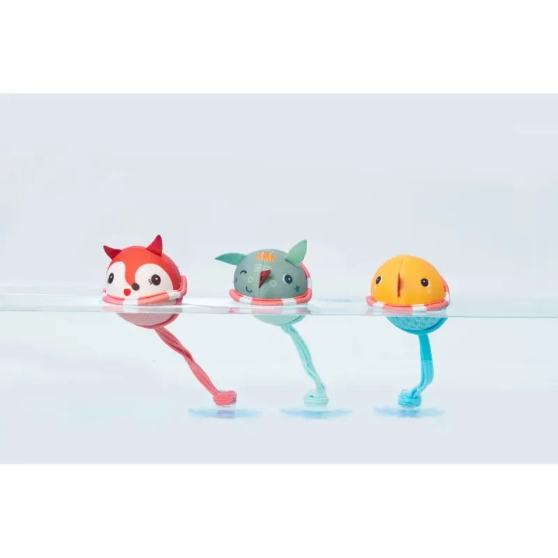 Lilliputiens sada 3 kúpacích loptičiek s prísavkami - Joe the Dragon 3m+