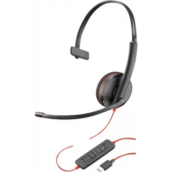 Poly Blackwire C3210 USB-C - 3200 Series - káblový on-ear monaurálny headset s mikrofónom s potlačením hluku - čierna