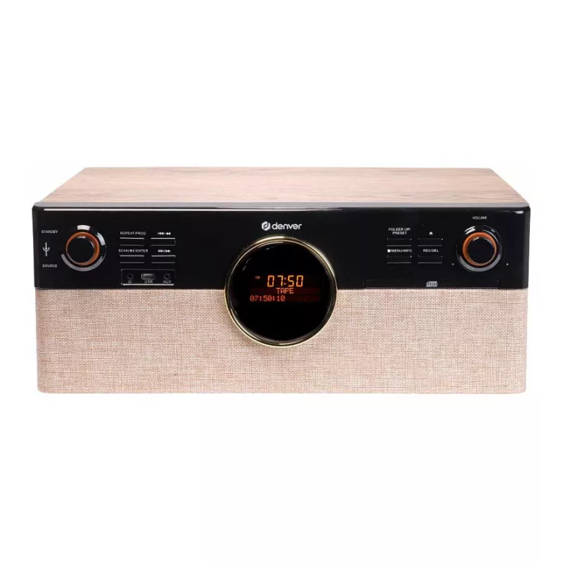 Denver MRD-180 Retro hudobné centrum Drevo DAB+/FM CD Kazeta Bluetooth
