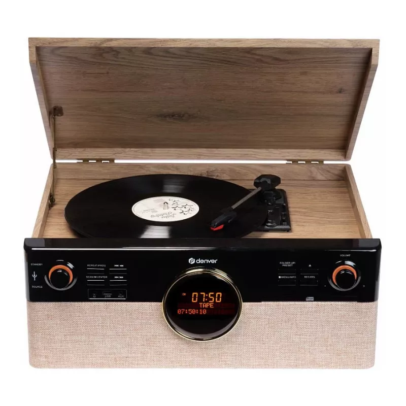 Denver MRD-180 Retro hudobné centrum Drevo DAB+/FM CD Kazeta Bluetooth