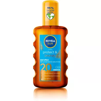 NIVEA Sun Protect & Bronze aktivátor opaľovania sprejový olej SPF 20 200 ml