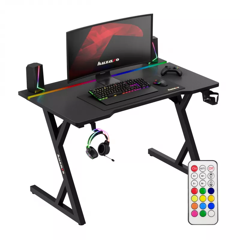 Huzaro Hero 2.4 RGB čierny herný stôl