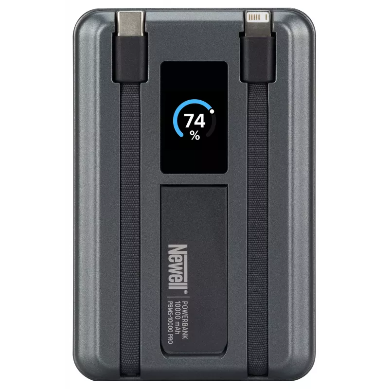 Power bank Newell MS-10000 Pro MagSafe 10000 mAh Lightning, USB-C - sivá