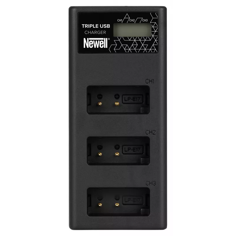 Newell CD-USB-C trojkanálová nabíjačka batérií pre Canon LP-E17