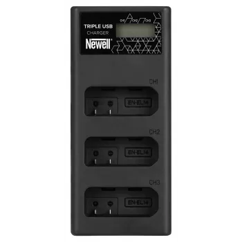 Newell CD-USB-C 3-kanálová nabíjačka batérií pre Nikon EN-EL14