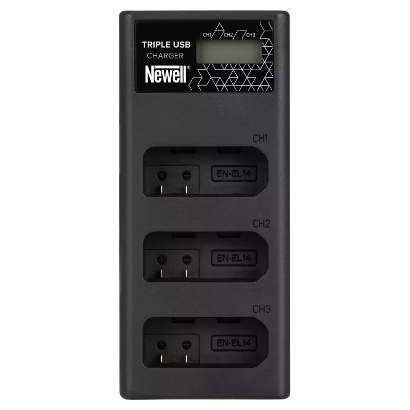 Newell CD-USB-C 3-kanálová nabíjačka batérií pre Nikon EN-EL14