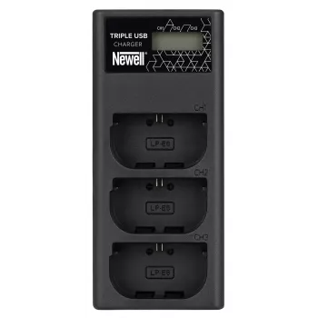 Newell CD-USB-C trojkanálová nabíjačka pre batérie Canon LP-E6