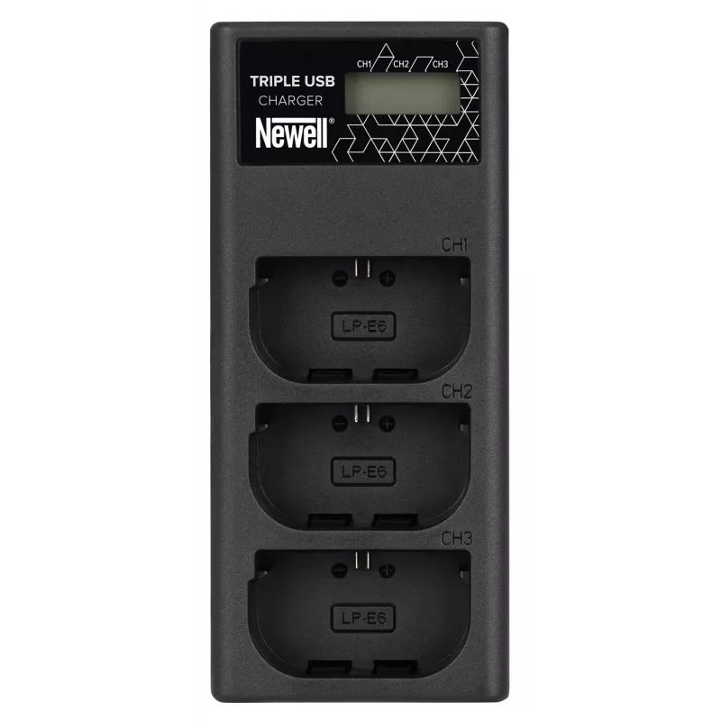 Newell CD-USB-C trojkanálová nabíjačka pre batérie Canon LP-E6