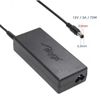 Akyga AK-ND-14 notebookový napájací zdroj pre Toshiba, 75 W, 15 V / 5 A, 6,3 x 3,0 mm