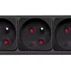 Akyga AK-SP-05U predlžovacia zásuvka s prepäťovou ochranou, 5x CEE 7/5 (Typ E), 2x USB-A, 1,8 m, čierna