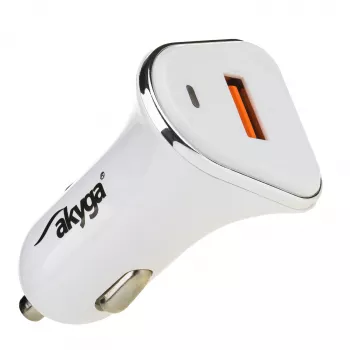 Akyga AK-CH-07 auto nabíjačka 12/24V 18W USB-A Quick Charge 3.0 5-12V / 1.5-3A biela