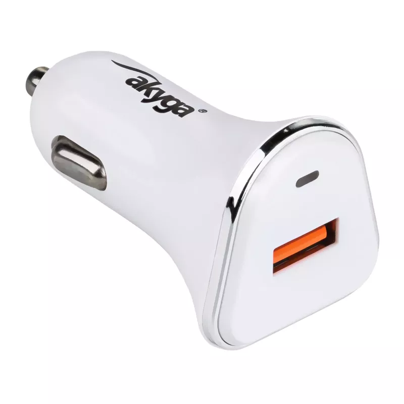 Akyga AK-CH-07 auto nabíjačka 12/24V 18W USB-A Quick Charge 3.0 5-12V / 1.5-3A biela