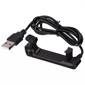 Akyga AK-SW-19 USB nabíjací kábel s klipom pre Garmin Forerunner 220, 1 m, čierny