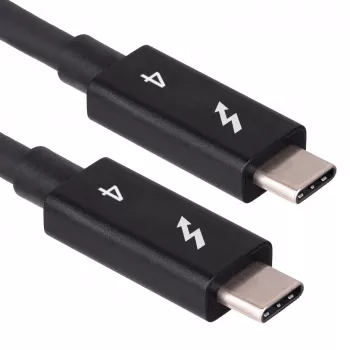 Akyga AK-USB-33 USB-C-na-USB-C Thunderbolt kábel, 40 Gbit/s, 100 W, 0,5 m, čierna