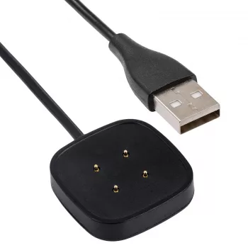 Akyga AK-SW-27 magnetický USB nabíjací kábel pre Fitbit Versa 3 / Sense, 1 m, čierny