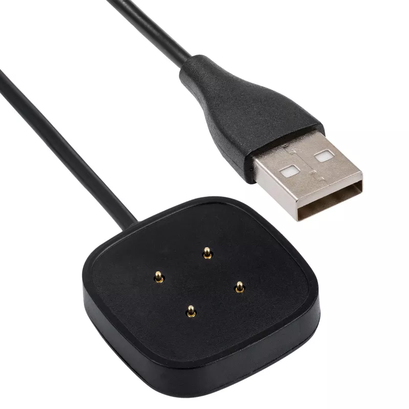 Akyga AK-SW-27 magnetický USB nabíjací kábel pre Fitbit Versa 3 / Sense, 1 m, čierny