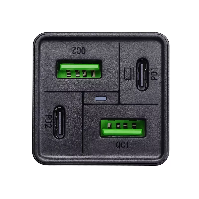 Akyga Charge Brick AK-CH-17 USB nabíjačka 65 W, 2 x USB-C PD + 2 x USB-A QC 4+, čierna