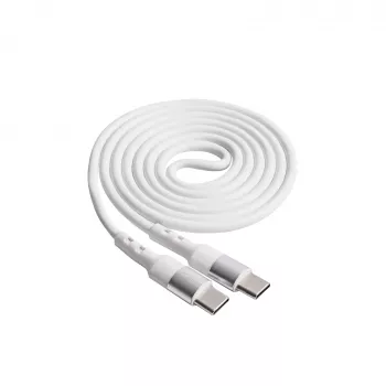 Akyga AK-USB-40 USB-C na USB-C kábel, USB 2.0, 60 W, 1 m, biely