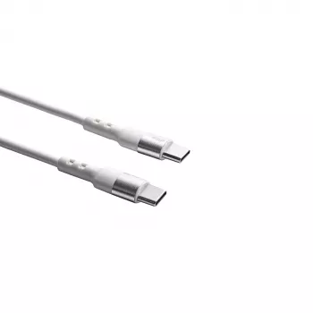 Akyga AK-USB-40 USB-C na USB-C kábel, USB 2.0, 60 W, 1 m, biely