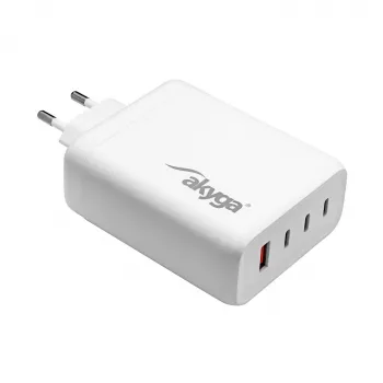 Akyga AK-CH-24 GaN USB nabíjačka 140 W, 3 x USB-C PD + USB-A, biela