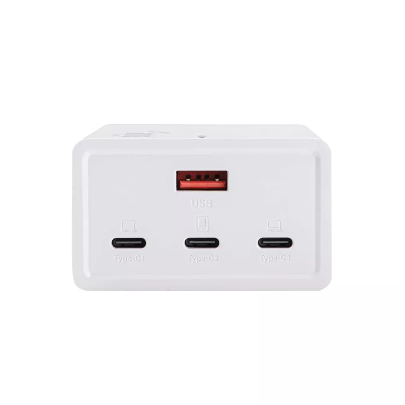 Akyga AK-CH-25 GaN stolná USB nabíjačka 140 W, 3 x USB-C PD + USB-A, biela