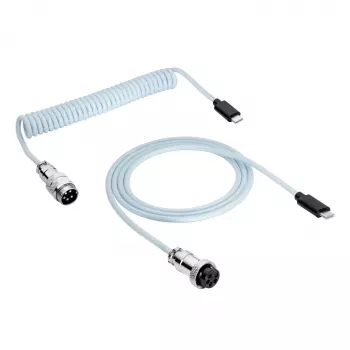 Akyga AK-USB-49 Aviator špirálový kábel USB-C na USB-C s GX16 konektorom, USB 2.0, 3 m, biely