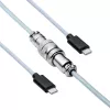 Akyga AK-USB-49 Aviator špirálový kábel USB-C na USB-C s GX16 konektorom, USB 2.0, 3 m, biely