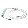 Akyga AK-USB-49 Aviator špirálový kábel USB-C na USB-C s GX16 konektorom, USB 2.0, 3 m, biely