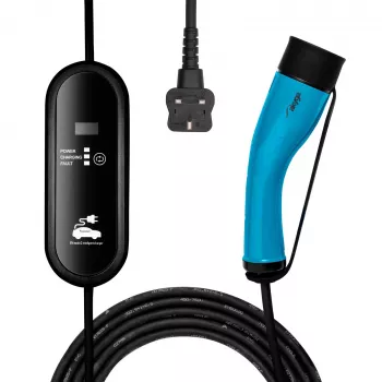 Akyga AK-EC-20 mobilná EV nabíjačka, Type 2, UK konektor (BS 1363), jednofázová, 13 A, 3 kW, LCD, 5 m