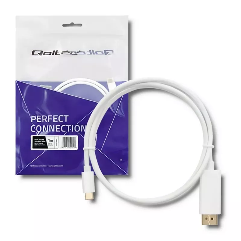 Qoltec USB 3.1 Type-C samec na HDMI Type A samec adaptérový kábel, 4K, Alternate Mode, 1m, čierny