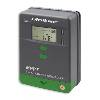 Qoltec MPPT solárny regulátor nabíjania 10A 12V/24V s teplotným senzorom LCD displej 2x USB GEL LiFePO4