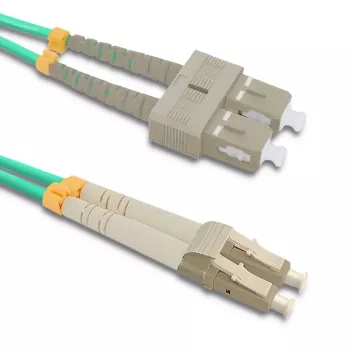 Qoltec optický patch kábel LC/UPC - SC/UPC multimódový OM4 duplex 5m