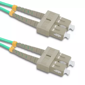 Qoltec SC/UPC na SC/UPC duplex multimódový OM4 optický patch kábel, 5m, aqua