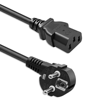 QOLTEC napájací kábel SCHUKO CEE zahnutý konektor IEC C13 2m čierny