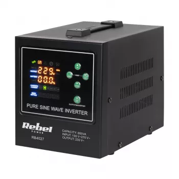Rebel POWER-800-LFP4 Čistý sínusový menič/nabíjačka 12V 230V 800VA/500W