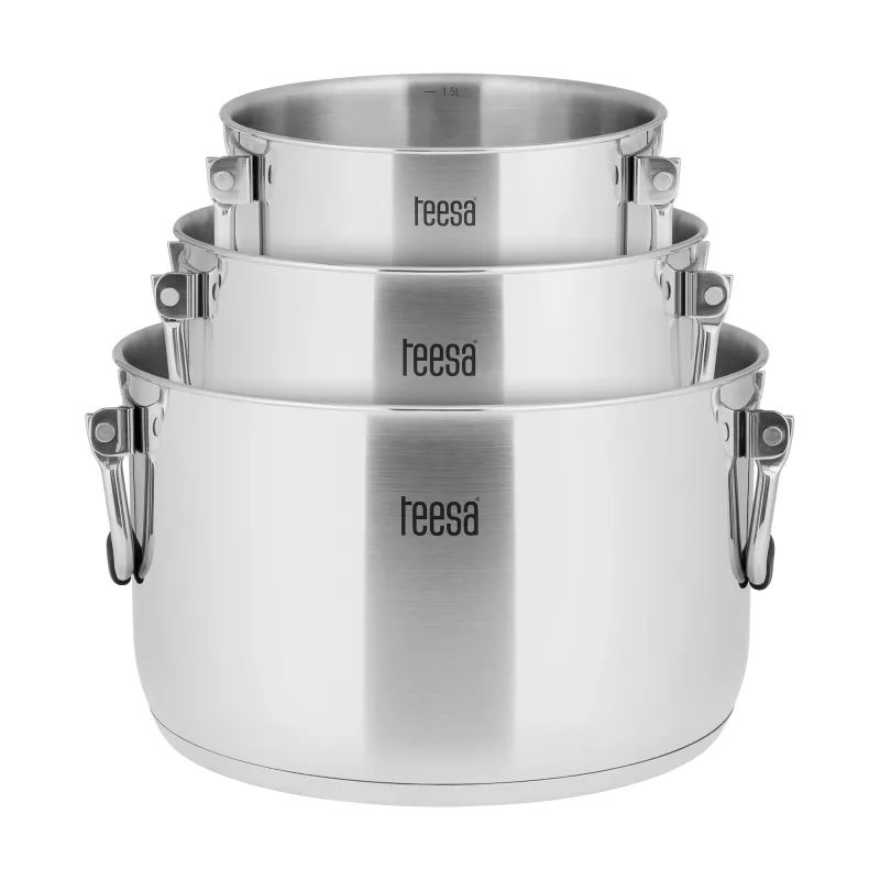 TEESA COOK PRIME 6-dielna sada hrncov, nerez, vhodná na indukciu