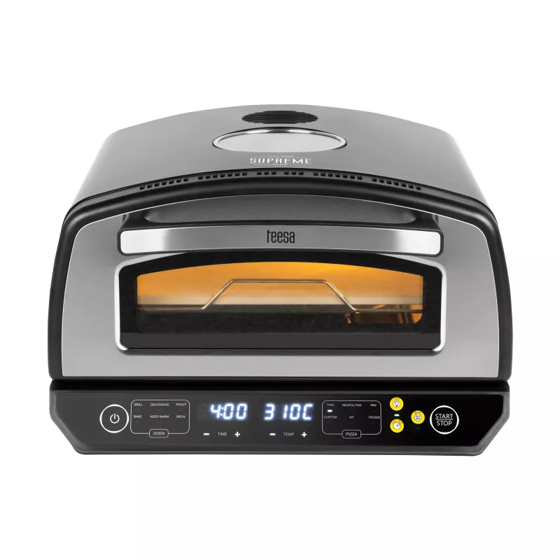 TEESA pizza pec SUPREME ELITE 2200 W, 450°C, duálne vyhrievanie, okno, LED, 33 cm, viacero programov pečenia