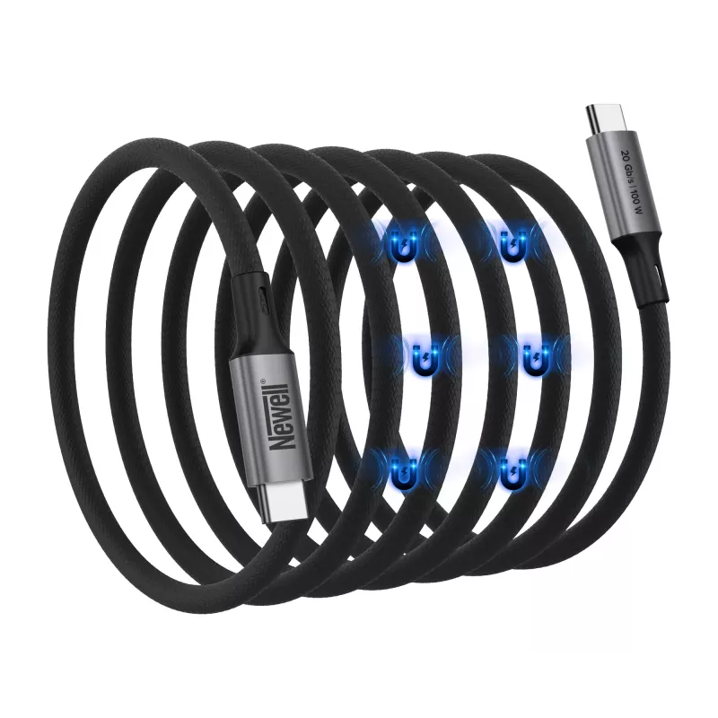 Newell magnetický kábel USB-C na USB-C 3.2 Gen 2 - 1 m, grafit
