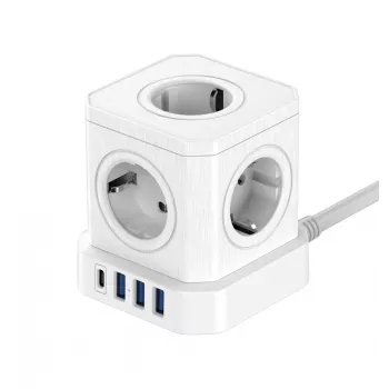 Newell GaN Power Cube 9w1 biela predlžovacia zásuvka s USB nabíjačkou