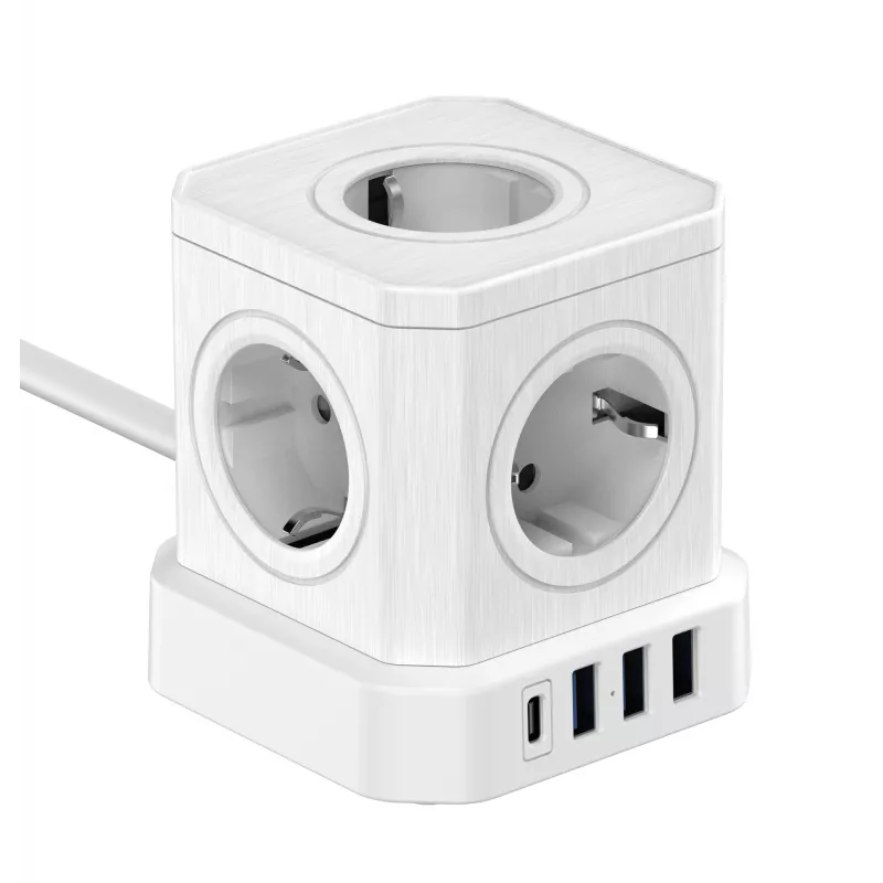 Newell GaN Power Cube 9w1 biela predlžovacia zásuvka s USB nabíjačkou