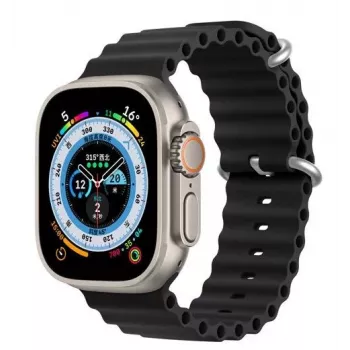 Dux Ducis silikónový remienok pre Apple Watch 8/7/6/5/4/3/2/SE (38/40/41 mm) - čierny