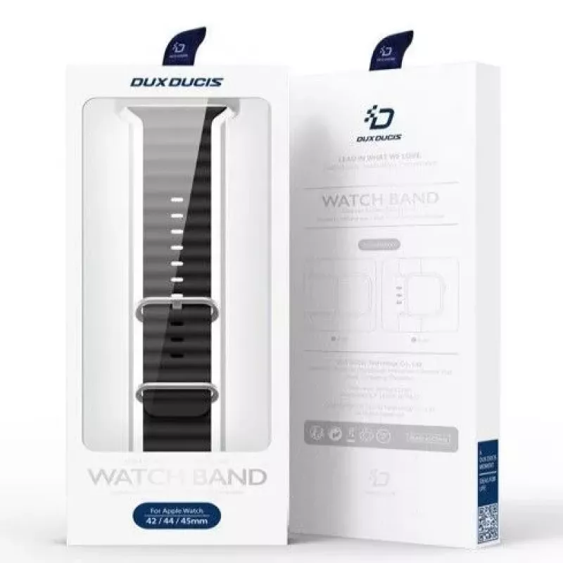 Dux Ducis silikónový remienok pre Apple Watch 8/7/6/5/4/3/2/SE (38/40/41 mm) - čierny